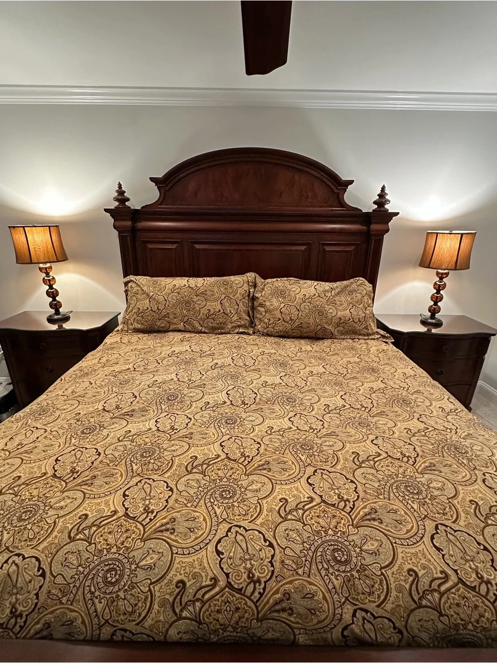Ralph Lauren Custom Desert Spa Paisley King Duvet & 2 Matching King Pillow Shams